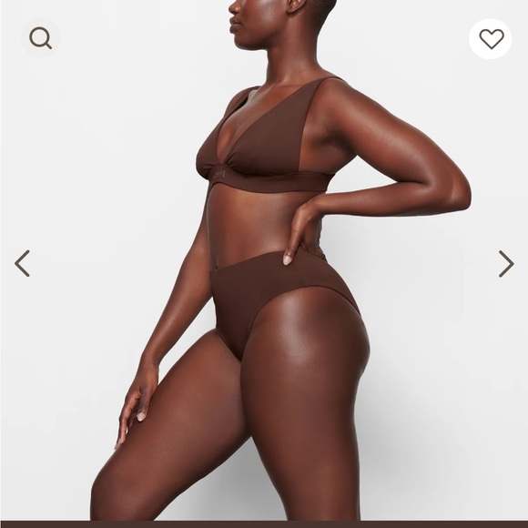 Skims mid high waisted bottom bikini cocoa size small - Picture 2 of 6